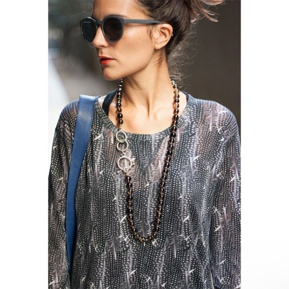 Isabel Marant x h&m lightweight abstract block feather print shirt 30997 - Picture 1 of 8